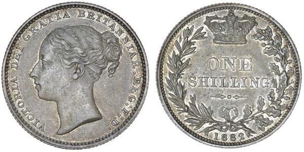 1 Shilling Reino Unido de Gran Bretaña e Irlanda (1801-1922) Plata Victoria (1819 - 1901)