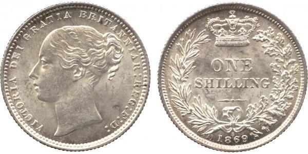 1 Shilling Reino Unido de Gran Bretaña e Irlanda (1801-1922) Plata Victoria (1819 - 1901)