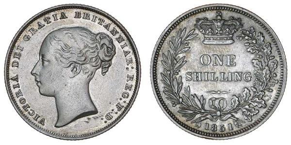 1 Shilling Reino Unido de Gran Bretaña e Irlanda (1801-1922) Plata Victoria (1819 - 1901)