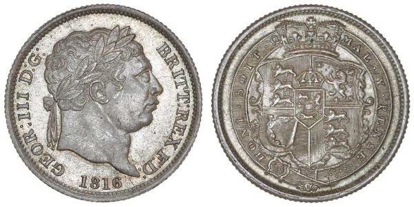 1 Shilling Reino Unido de Gran Bretaña e Irlanda (1801-1922) Plata Jorge III (1738-1820)