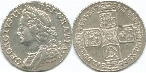1 Shilling Reino de Gran Bretaña (1707-1801) Plata Jorge II (1683-1760)