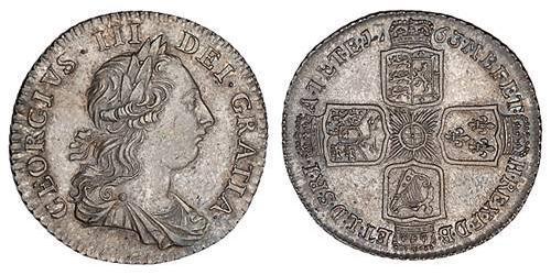 1 Shilling Reino de Gran Bretaña (1707-1801) / Imperio británico (1497 - 1949) Plata Jorge III (1738-1820)