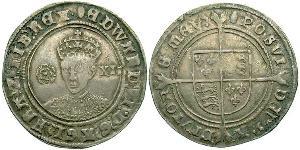 1 Shilling Reino de Inglaterra (927-1649,1660-1707) Plata Eduardo VI  (1537-1553)