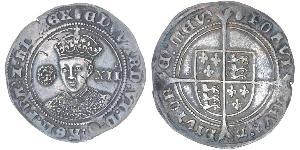 1 Shilling Reino de Inglaterra (927-1649,1660-1707) Plata Eduardo VI  (1537-1553)