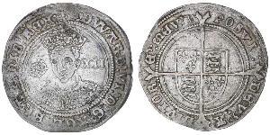 1 Shilling Reino de Inglaterra (927-1649,1660-1707) Plata Eduardo VI  (1537-1553)