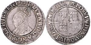 1 Shilling Reino de Inglaterra (927-1649,1660-1707) Plata Isabel I (1533-1603)