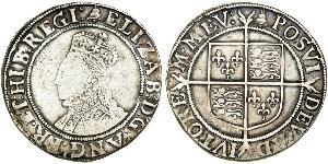 1 Shilling Reino de Inglaterra (927-1649,1660-1707) Plata Isabel I (1533-1603)