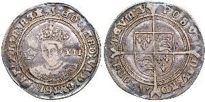 1 Shilling Reino de Inglaterra (927-1649,1660-1707) Plata Eduardo VI  (1537-1553)