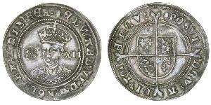 1 Shilling Reino de Inglaterra (927-1649,1660-1707) Plata Eduardo VI  (1537-1553)