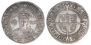 1 Shilling Reino de Inglaterra (927-1649,1660-1707) Plata Eduardo VI  (1537-1553)