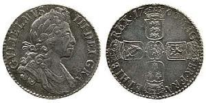 1 Shilling Reino de Inglaterra (927-1649,1660-1707) Plata Guillermo III (1650-1702)