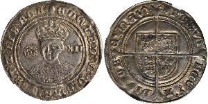 1 Shilling Reino de Inglaterra (927-1649,1660-1707) Plata Eduardo VI  (1537-1553)