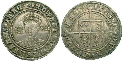 1 Shilling Reino de Inglaterra (927-1649,1660-1707) Plata Eduardo VI  (1537-1553)