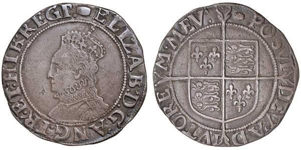 1 Shilling Reino de Inglaterra (927-1649,1660-1707) Plata Isabel I (1533-1603)