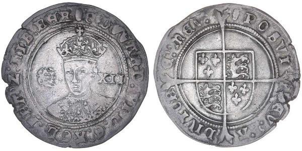 1 Shilling Reino de Inglaterra (927-1649,1660-1707) Plata Eduardo VI  (1537-1553)