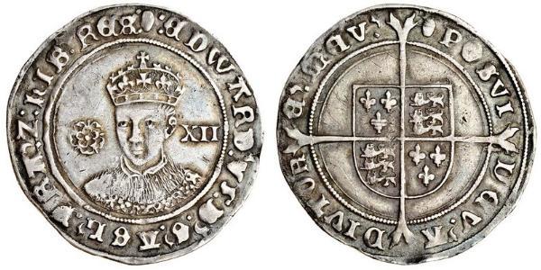 1 Shilling Reino de Inglaterra (927-1649,1660-1707) Plata Eduardo VI  (1537-1553)