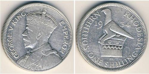 1 Shilling Southern Rhodesia (1923-1980) Plata Jorge V (1865-1936)