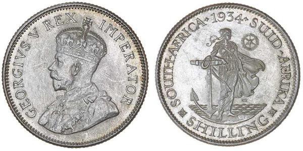 1 Shilling Sudáfrica Plata Jorge V (1865-1936)