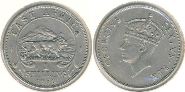 1 Shilling África Oriental Plata Jorge VI (1895-1952)