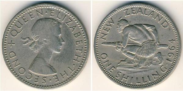 1 Shilling Nuova Zelanda Rame/Nichel Elisabetta II (1926-2022)