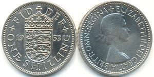 1 Shilling Regno Unito (1922-) Rame/Nichel Elisabetta II (1926-2022)