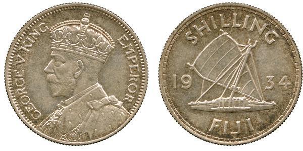 1 Shilling Britisches Weltreich (1497 - 1949) / Fidschi Silber George V (1865-1936)