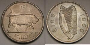 1 Shilling Irland (1922 - ) Silber 