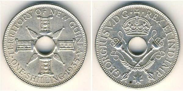 1 Shilling Neuguinea Silber 