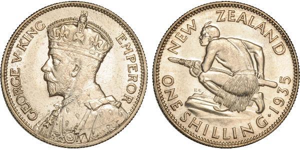 1 Shilling Neuseeland Silber George V (1865-1936)