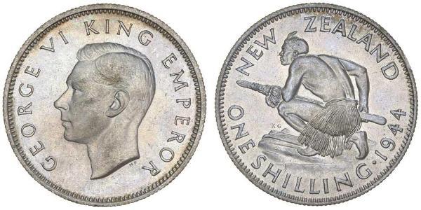 1 Shilling Neuseeland Silber Georg VI (1895-1952)