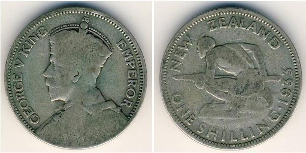 1 Shilling Neuseeland Silber George V (1865-1936)