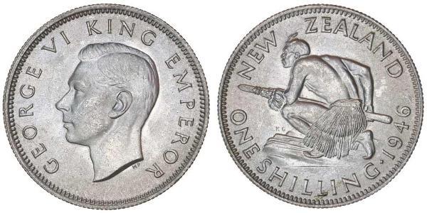 1 Shilling Neuseeland Silber Georg VI (1895-1952)