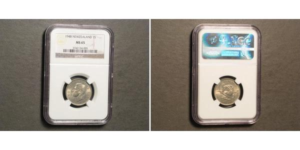 1 Shilling Neuseeland Silber Georg VI (1895-1952)