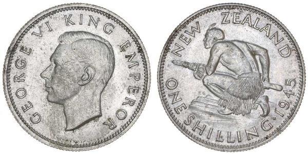 1 Shilling Neuseeland Silber Georg VI (1895-1952)
