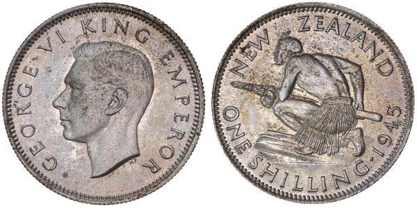 1 Shilling Neuseeland Silber Georg VI (1895-1952)