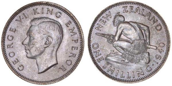 1 Shilling Neuseeland Silber Georg VI (1895-1952)