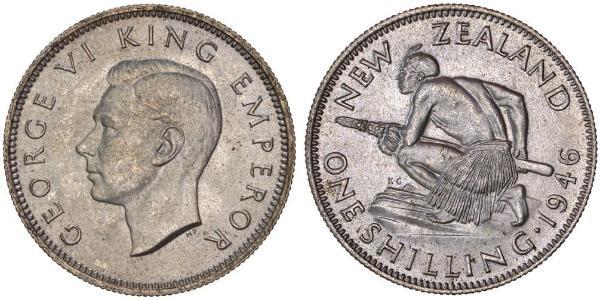 1 Shilling Neuseeland Silber Georg VI (1895-1952)