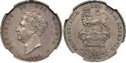 1 Shilling Vereinigtes Königreich von Großbritannien und Irland (1801-1922) Silber Georg IV (1762-1830)