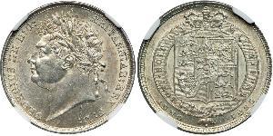 1 Shilling Vereinigtes Königreich von Großbritannien und Irland (1801-1922) Silber Georg IV (1762-1830)