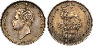 1 Shilling Vereinigtes Königreich von Großbritannien und Irland (1801-1922) Silber Georg IV (1762-1830)