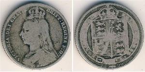 1 Shilling Vereinigtes Königreich von Großbritannien und Irland (1801-1922) Silber Victoria (1819 - 1901)