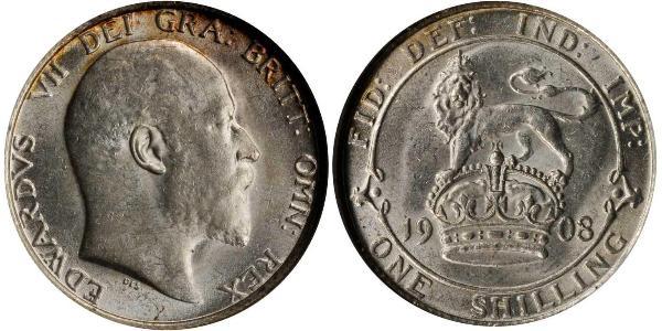 1 Shilling Vereinigtes Königreich von Großbritannien und Irland (1801-1922) Silber Eduard VII (1841-1910)