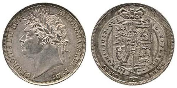 1 Shilling Vereinigtes Königreich von Großbritannien und Irland (1801-1922) Silber Georg IV (1762-1830)