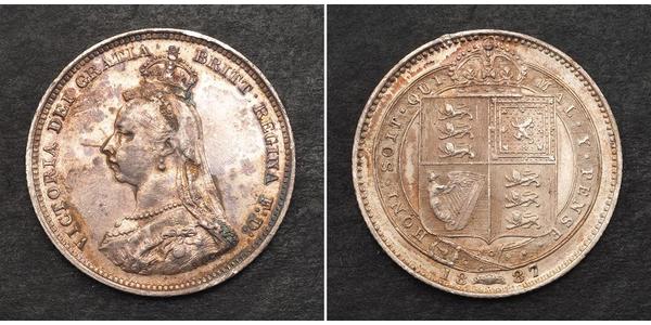 1 Shilling Vereinigtes Königreich von Großbritannien und Irland (1801-1922) Silber Victoria (1819 - 1901)