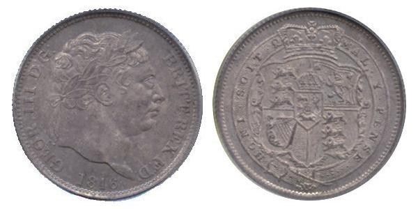 1 Shilling Vereinigtes Königreich von Großbritannien und Irland (1801-1922) Silber Georg III (1738-1820)