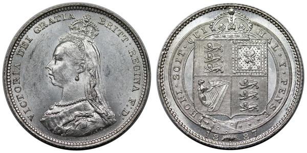 1 Shilling Vereinigtes Königreich von Großbritannien und Irland (1801-1922) Silber Victoria (1819 - 1901)