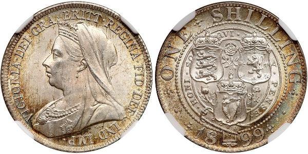 1 Shilling Vereinigtes Königreich von Großbritannien und Irland (1801-1922) Silber Victoria (1819 - 1901)