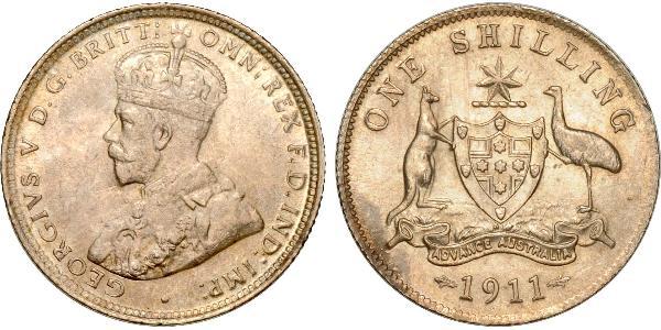 1 Shilling Australia (1788 - 1939) Silver George V of the United Kingdom (1865-1936)