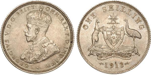 1 Shilling Australia (1788 - 1939) Silver George V of the United Kingdom (1865-1936)