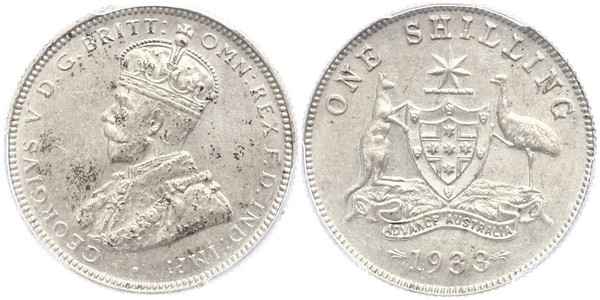 1 Shilling Australia (1788 - 1939) Silver George V of the United Kingdom (1865-1936)